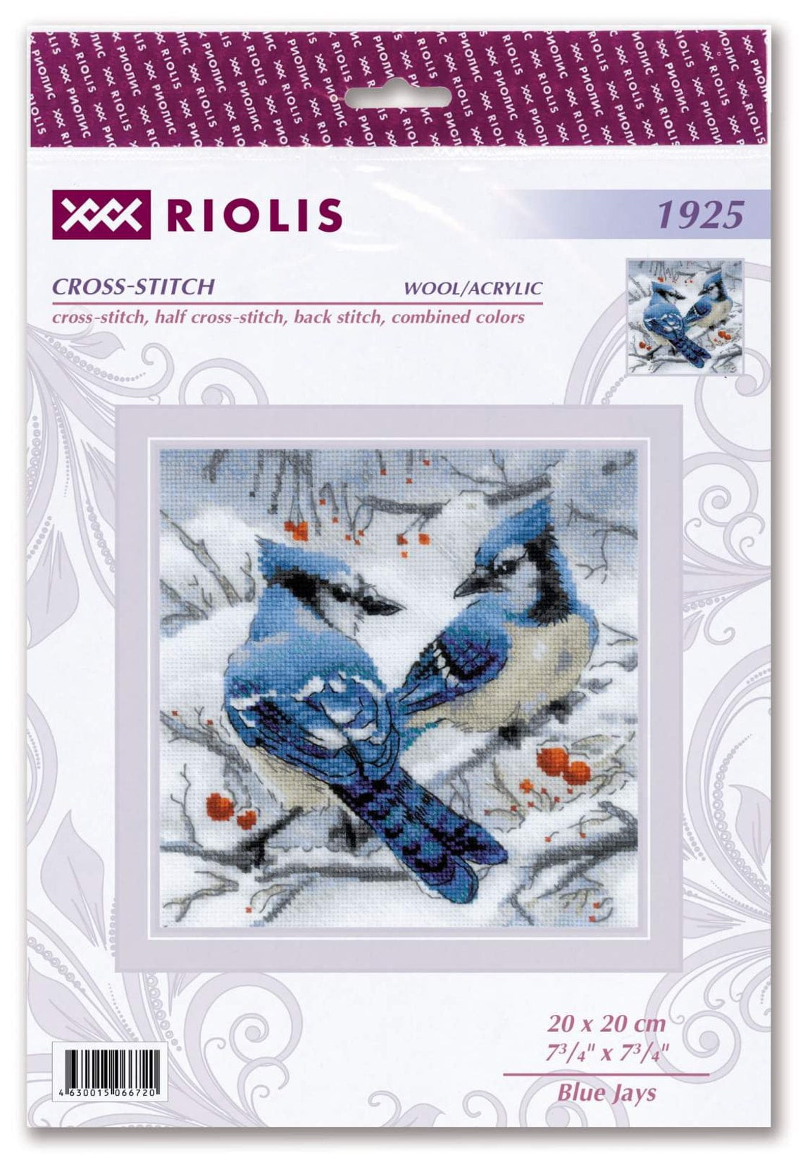 Riolis Cross Stitch Kit Blue Jays