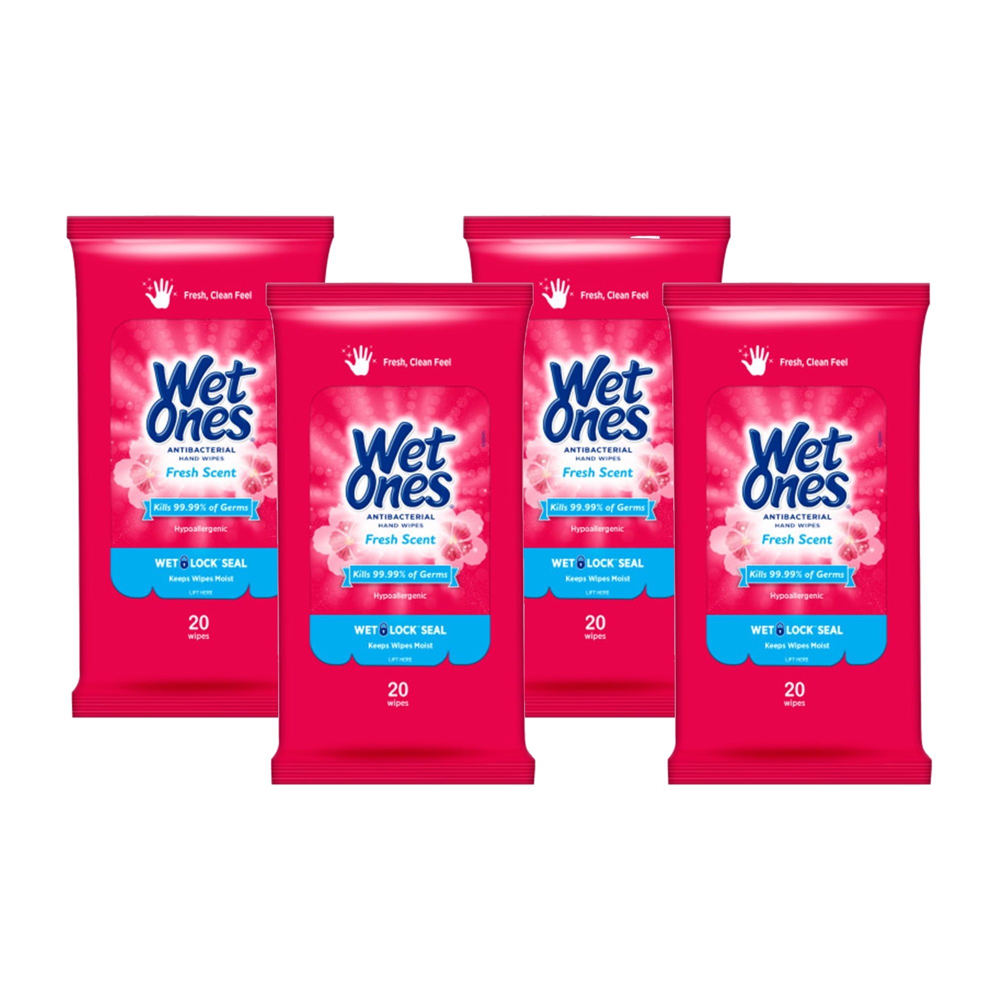 Wet Ones Antibacterial Hand Wipes Fresh Scent 20 Ct., Body & Bath, Beauty  & Health