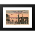 thumbnail image 2 of Kobayashi Kiyochika 18x13 Black Modern Framed Museum Art Print Titled - Breakwater Stakes and Ryogoku Bridge (1840), 2 of 5