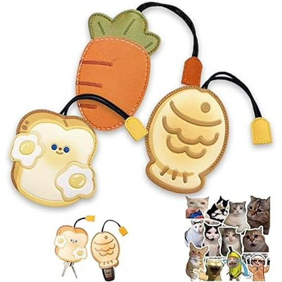 Creative Pull-Out Key Pouch, Protective Pull Out Key Case, Cute PU Leather Holder Case, Not Easy to Slip, for Men & Women (3PCS, L)