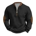 thumbnail image 3 of Sookity Mens Polos Sweatshirt Half Zip Up Long Sleeve Shirts Color Block Comfy Business Shirts Big and Tall Dress Shirt Casual Comfy Pullover Tops Black,L, 3 of 7