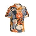 thumbnail image 2 of Hawaiian Shirt For Men, Cute Cat Paw Mens Button Down Short Sleeve Shirt, Summer Beach Shirts For Men, 2 of 2