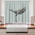 thumbnail image 2 of Ambesonne Aquatic Kitchen Curtains, Floating Whale Marine Art, 55"x24", Pale Seafoam Dusk, 2 of 3