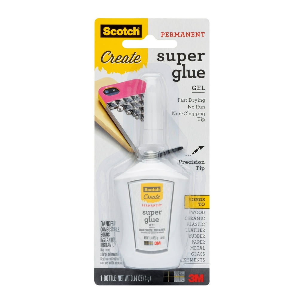 Scotch Create Permanent Super Glue Gel, .14 oz., 1 Bottle