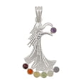 thumbnail image 1 of Harmonize Pendentif Fée en Argent Pierre de Guérison Reiki Pierres Précieuses Spirituelles Multistone 7 Chakras Ton Argent, 1 of 5