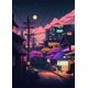 thumbnail image 3 of Póster de paisaje urbano de Tokio de Japón, neón pop, impresiones estéticas, paisajes naturales, cómics de anime, arte de pared, impresión en lienzo, decoración del hogar, 3 of 5