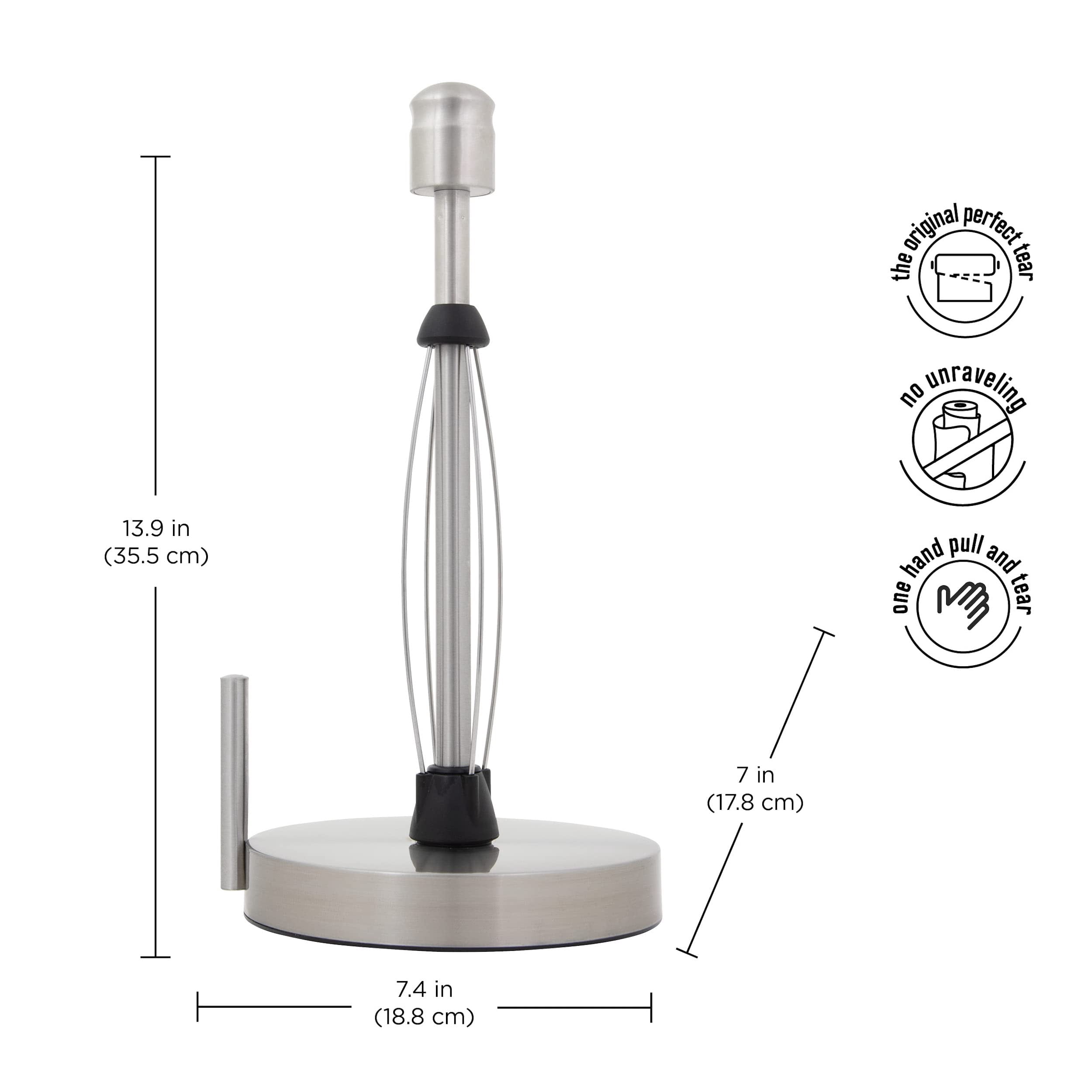 Perfect Tear Paper Towel Holder  13-inch Silver