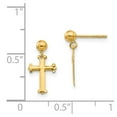 thumbnail image 4 of Finest Gold 14K Yellow Gold Madi K Cross Dangle Post Earrings, 4 of 6
