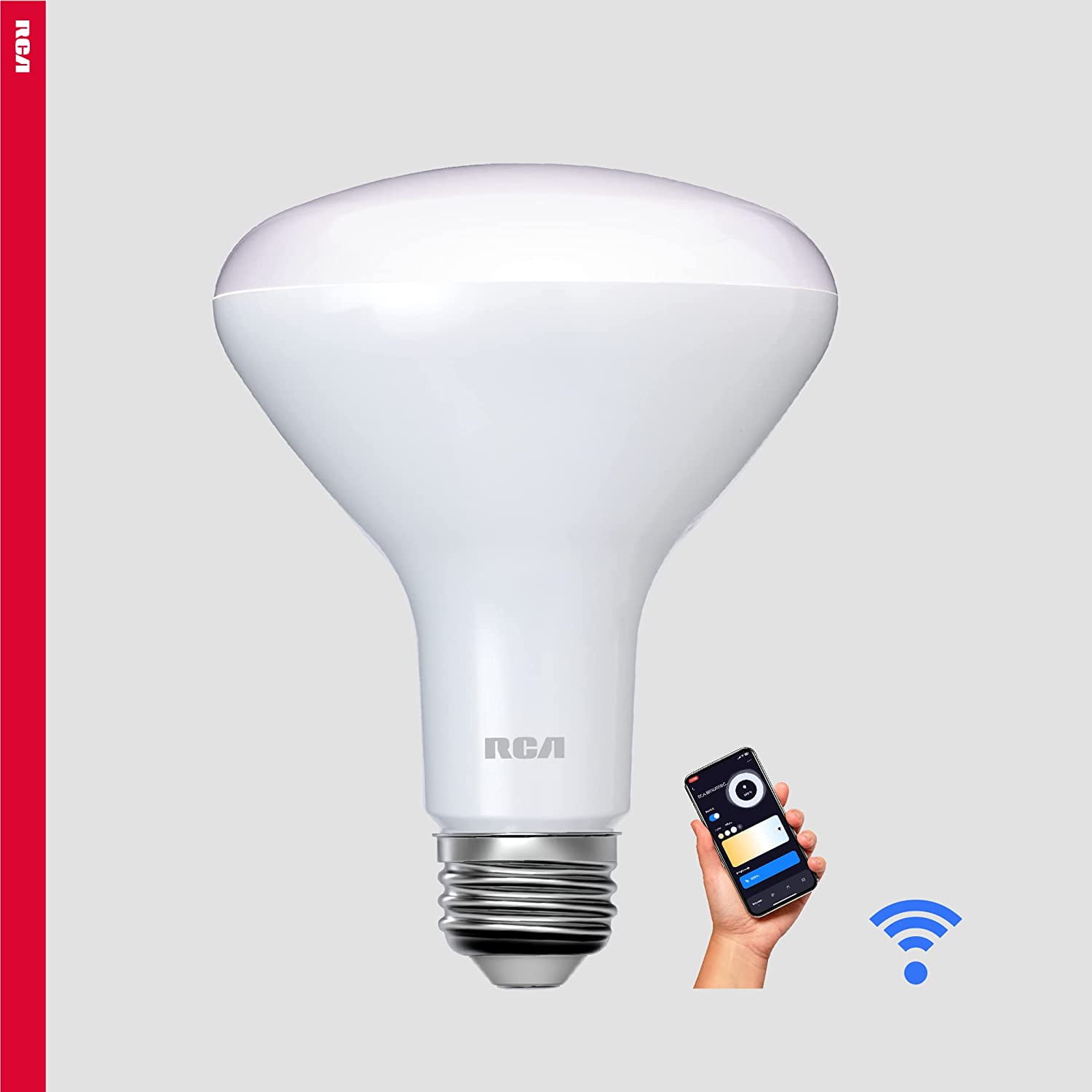RCA Dimmable Smart Light Bulbs, 2-PK | BR30 WiFi LED Light Bulb | Indoor Flood LED Bulbs | 9W (60W Eq) | 2700K Soft White, 720 Lumens, E26 Base | Voice Activated Lights, Google & Alexa Light Bulb