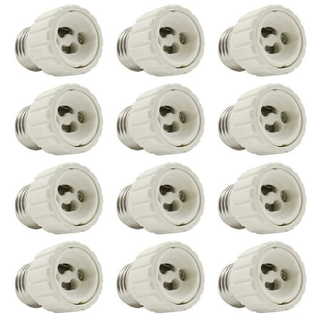 

TORCHSTAR 12-Pack E26/E27 to GU10 Adapter E26/27 Edison Screw to GU10 Bayonet Base Socket Adapter Converter Fits LED/Halogen/CFL Light Bulbs Heat-resistant Anti-burning No Fire Hazard