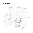 thumbnail image 3 of GDF Studio 30" Bathroom Vanity Base Only, Freestanding Cabinet with 3-Drawer and Storage Rack, White, 3 of 7