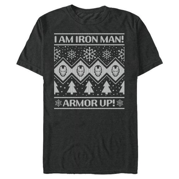 Marvel Iron Man Armor Up Holiday - Short Sleeve Blended T-Shirt for Adults - Customized-Dark Heather
