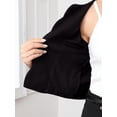 thumbnail image 5 of DARING DIVA Women's Crop Open Front 3/4 Sleeve Collarless Jacket XS Black, 5 of 7