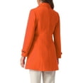thumbnail image 3 of Abrigo largo de invierno de una sola botonadura para mujer INSPIRE CHIC con bolsillos S Naranja, 3 of 6