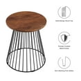 thumbnail image 6 of Coffee Sofa Side Table, Walnut, Wood, Metal, Round, Living Kitchen Cafe Bistro Hospitality Restaurant, Modern Contemporary HB36828, 6 of 8
