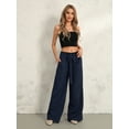 thumbnail image 6 of KelaJuan Women Wide Leg Pants, High Waist Tie-up Loose Casual Long Trousers Streetwear with Pockets, 6 of 6
