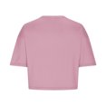 thumbnail image 6 of Tungbrin Women's Summer Crop Tops Half Sleeve Drop Shoulder Round Neck T-Shirts Solid Color Loose Comfy Casual Blouse, 6 of 7