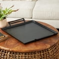 thumbnail image 2 of DecMode 21" x 18" Black Aluminum Metal Square Tray with Handles, 1-Piece, 2 of 9