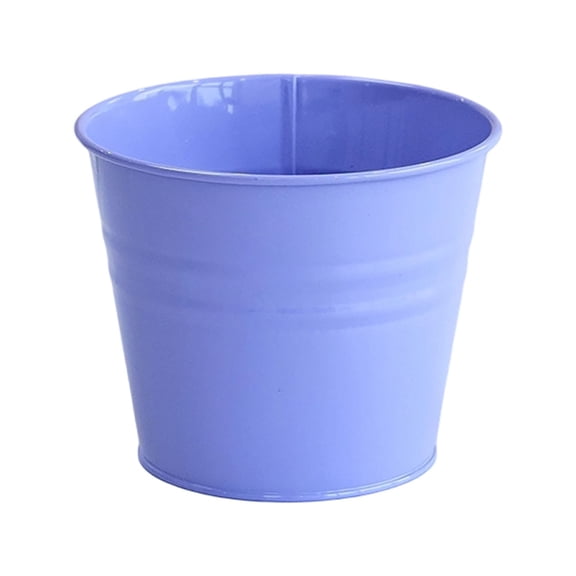 Colorful Metal Flower Pots, 5.12 Inch Small Iron Buckets for Succulents, Rustproof Decorative Containers for Balcony Deck Railing, Party Favors Organizing