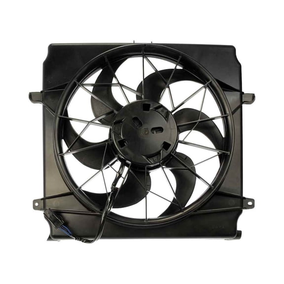 KarParts360 For Jeep Liberty 2004 2005 Radiator Fan | Plastic Material | Brushed Motor Type | Black | Replacement For 5174136AA, 55037692AA