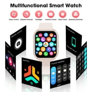 Mingdaln 1.85-inch Men Womens Smartwatch with Answer/Make Calls/120+ Sport Modes/Message Reminder, IP68 Waterproof,Fitness Tracker fits for Android iPhone Devices(Pink)