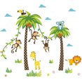 thumbnail image 1 of Pegatinas de pared de dibujos animados de animales del bosque, mono, cuervo, koala, cocotero, para guardería, pósteres de bricolaje, vinilos extraíbles, calcomanías de pared para decoración de dormi, 1 of 5