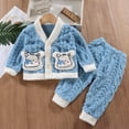 thumbnail image 6 of Amidoa Girls 2 Piece Outfits Fall Winter Clothes Fleece Long Sleeve Top and Casual Pants Kids Clothing Sets Sky Blue Size 80, 6 of 6