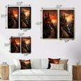 thumbnail image 4 of Designart "Castles Sunset form I" Castles Framed Wall Art Set Of 2 - Orange Architecture Framed Canvas Set For Living Room Decor, 4 of 7