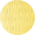 thumbnail image 1 of Ahgly Company Machine Washable Indoor Round Solid Yellow Modern Area Rugs, 7' Round, 1 of 4