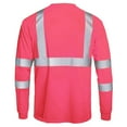 thumbnail image 4 of WMTBSRSW Men's Long Sleeve Shirts Hi Vis Safety Shirts Breathable Reflective Striped Work Shirts Patchwork Pullover Tops Hot Pink S, 4 of 4
