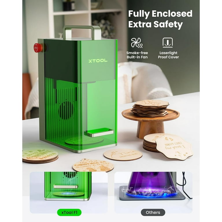xTool F1 2-in-1 Dual Laser Engraver with Slide Extension, Rotary