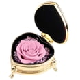 thumbnail image 3 of Rosa preservada hecha , flores inmortales románticas, el para cumpleaños femenino, Oro rosado BLESIY Flor de rosa eterna, 3 of 8