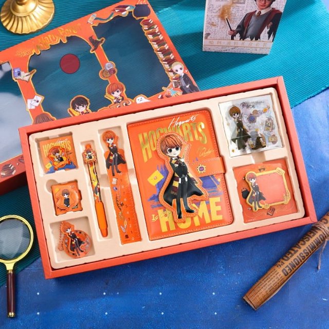 2025 Serie Harry Potter Malfoy Juegos de papelería Manuales Notas Reglas Notas adhesivas Bolígrafos Minicuadernos para estudiantes Cajas de regalo
