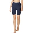 thumbnail image 4 of ClothingAve. Womens High Waist Stretch Active Bermuda Biker Shorts Navy X-Large, 4 of 7