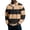 Khaki, variant on Dagegui Waffle Knit Long Sleeve Shirts for Men Trendy Striped Golf Shirt Fall Collared Button Up Pullover Tops Khaki S