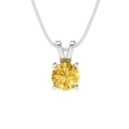 thumbnail image 4 of Clara Pucci 14K White Solid Hypoallergenic Gold 0.5Ct Natural Citrine Round Brilliant Cut Solitaire Designer Necklace Pendant For November, 4 of 7