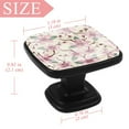 thumbnail image 4 of 4 Pcs Square Cabinet Handle Cupboard Knob Drawer Pulls Handle Cherry Blossom Pink Drawer Knobs with Screws Furniture Decoration, 4 of 7