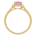 thumbnail image 4 of 1.86 ct Emerald Cut Simulated Pink Diamond Solitaire with Simulated Diamond Accents 18K Yellow Gold Womens Engagement Ring, 4 of 5