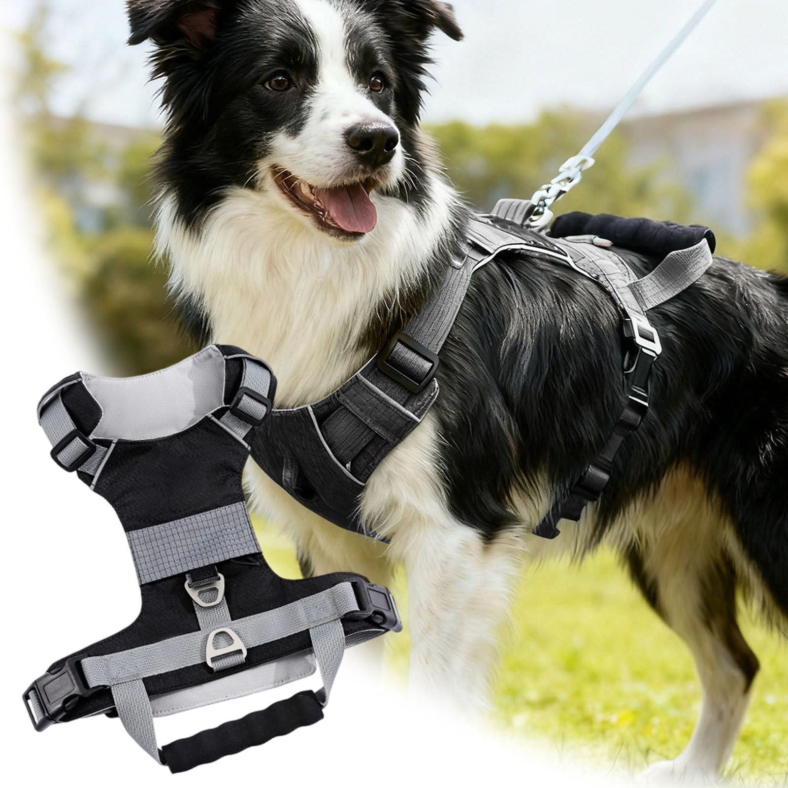 No Pull Dog Harness with Front Clip, Escape Proof Reflective Vest for Small Medium Large Dogs, Easy Walk Pet Harness with Padded Handle & Metal Hardware for Training