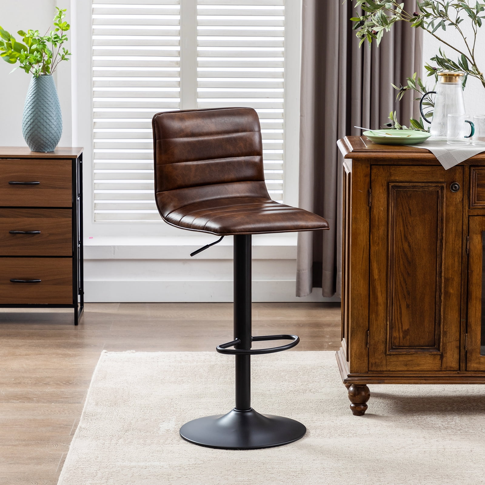 Duhome Elegant Lifestyle Modern Faux Leather Swivel Adjustable Barstools Hydraulic Counter