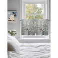 thumbnail image 4 of Half Window Curtains 24 Inches Long, Grey Flowers Window Treatment Curtain Drapes, Spring Floral Modern Oil Painting Art Short Curtains Tiers for Kitchen Over Sink, 27.5"x24", 2 Panels, 4 of 7