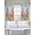 thumbnail image 5 of Easter Bunny Sheer Curtains 54 Inch Length 2 Panels Set Window Treatments, Colorful Eggs Spring Tulips Flower Blue Stripes Rod Pocket Semi Curtains for Living Room/Bedroom/Kitchen, 104"W x 54"L, 5 of 7