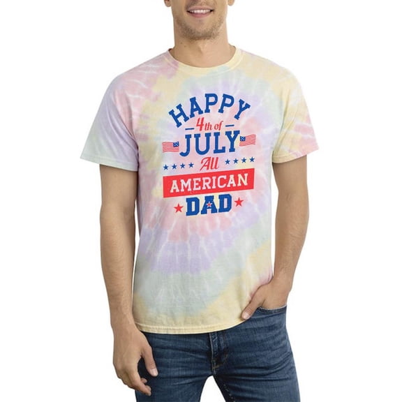 Happy 4Th Of July American Dad Tie Dye Spiral Men -Image by Shutterstock, Male XX-Large