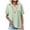 Green-02, variant on Mittory Womens Cotton Linen Short Sleeve Shirts Summer Mexican Embroidered Tops Cut V Neck Peasant Tunic Dressy Blouse