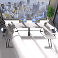 thumbnail image 3 of Vineego Modern L-Shaped Computer Desk with Monitor Stand, White, 3 of 8