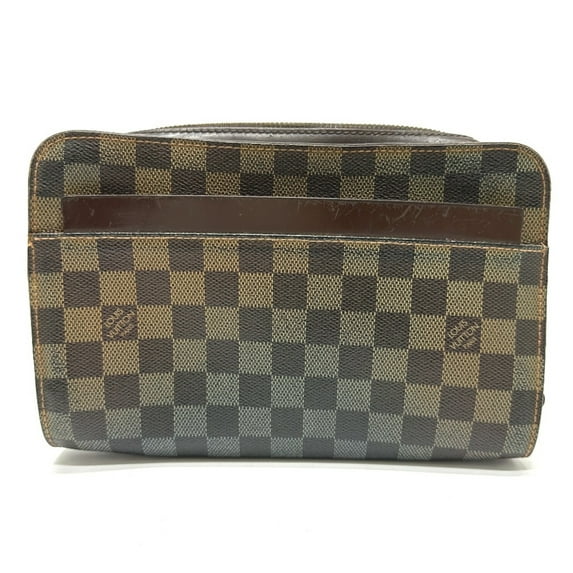 Pre-Owned Louis Vuitton N51993 Damier pouch bag with strap Cluch Bag Ebene Brown (Fair)