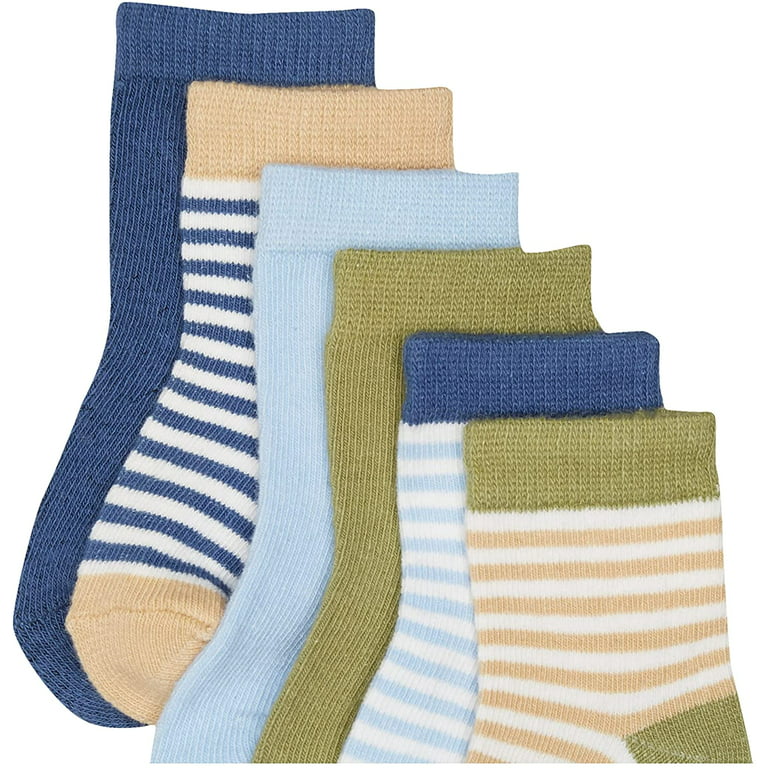 Touched by Nature Baby Boy Organic Cotton Socks, Boy Stripes, 6-12 Months