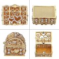 thumbnail image 3 of xianlin-Mini Crystal Metal Jewelry Box, Treasure Chest Style Trinket Storage Organizer Box For Jewelry Rings Earrings, Treasure Storage Keepsake Box for Girls, Gold, 3 of 4