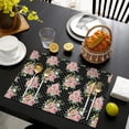 thumbnail image 3 of Pioneer Flower Floral Print Pattern Summer Placemats Table Placemats Set Of 6-Linen Kitchen Washable Placemats Table Mats 12x18 Inch Non-Slip Heat Resistant, 3 of 5