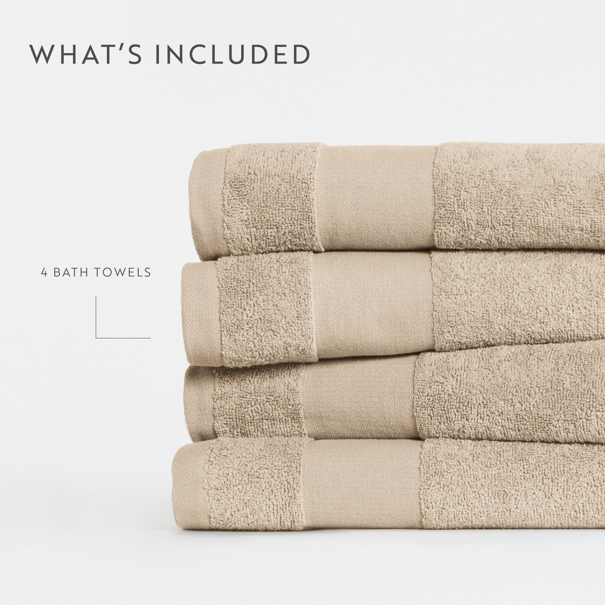 Noble Linens 4 pack Essential Cotton Bath Towels